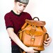 Luxury Brown Leather Work Rucksack - Etsy UK