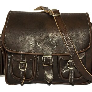 Medium Coco Leather Moroccan Camera Bag Satchel 80's Style image 5