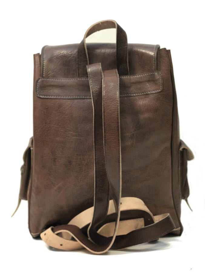 Brown Leather Rucksack Backpack 80's Festival Style - Etsy UK