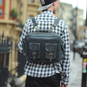 Bolso de aviador de cuero / bolso para cámara / mochila y cartera
