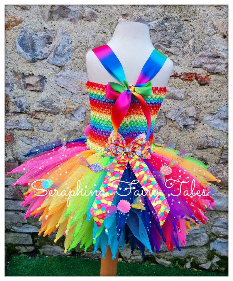 Dress Up America Kids Candyland Tutu Dress - Lollipop Halloween Costume For Girls With Headband