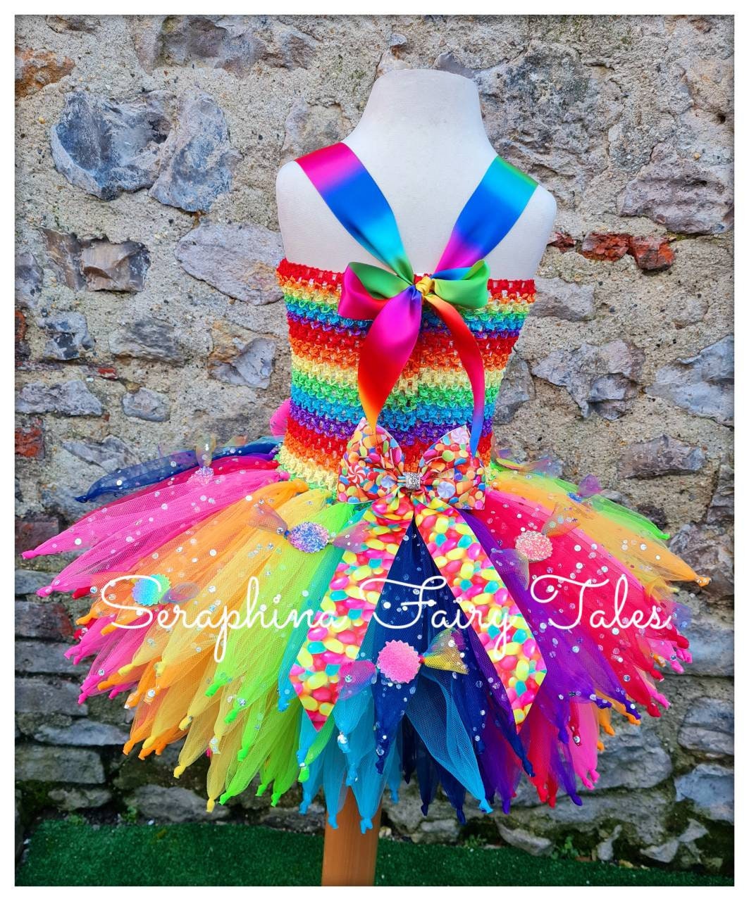Girls Rainbow Candyland Tutu Dress Up Costume