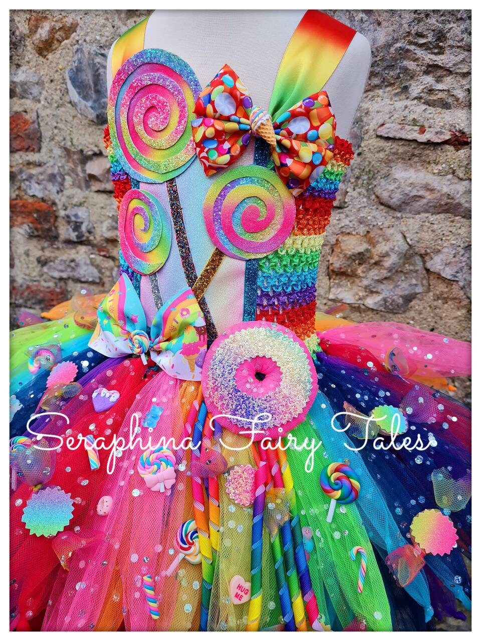 Girls Rainbow Candyland Tutu Dress Up Costume