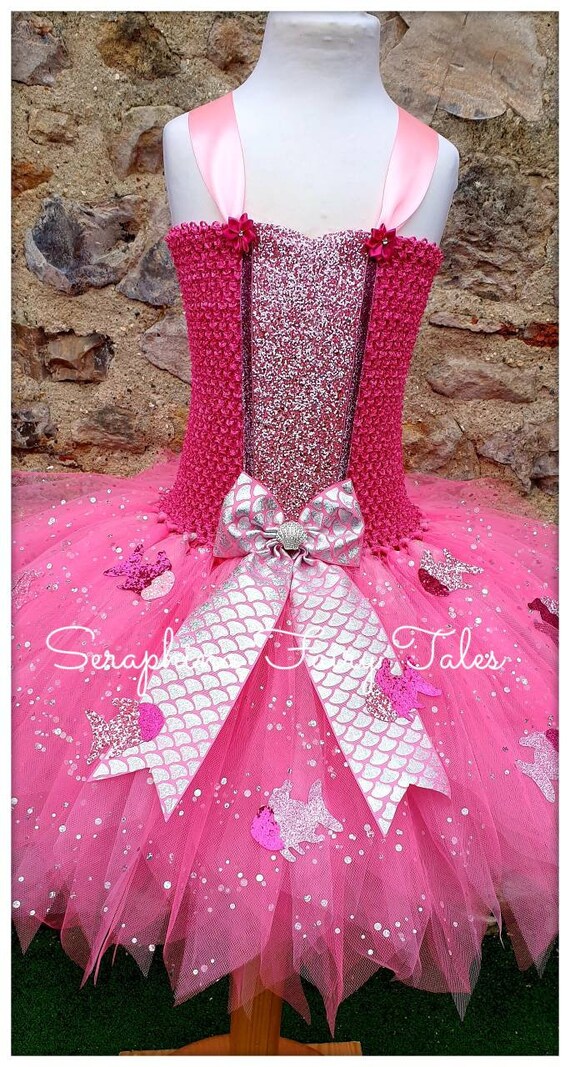Pink Fish Dress Up Tutu Costume.Girls Lined Glitter Under The Sea Sparkly Birthday Party Pageant Gala Halloween Tutudress Outfit con arco Etsy Mexico
