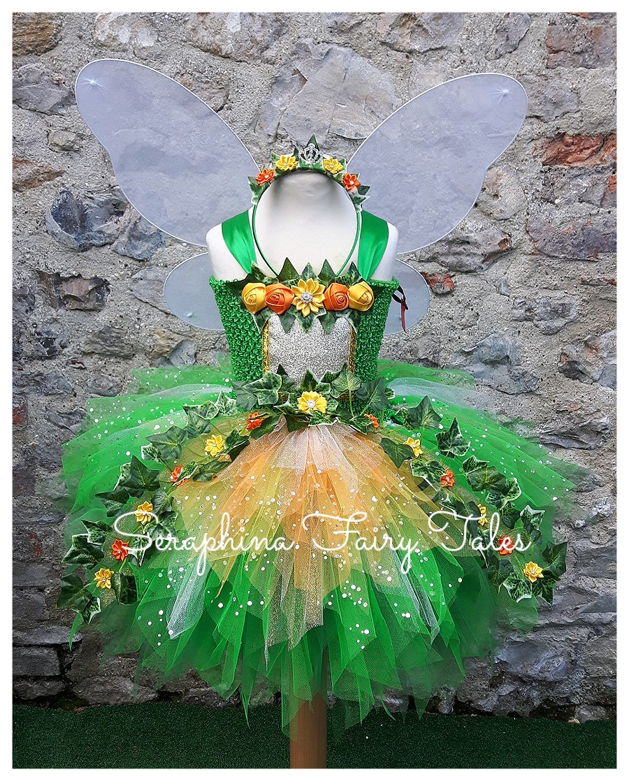 Vestido de tutú de hadas verde, disfraz de elfo del bosque con hiedra,  regalo de niña, vestido de fiesta. -  México