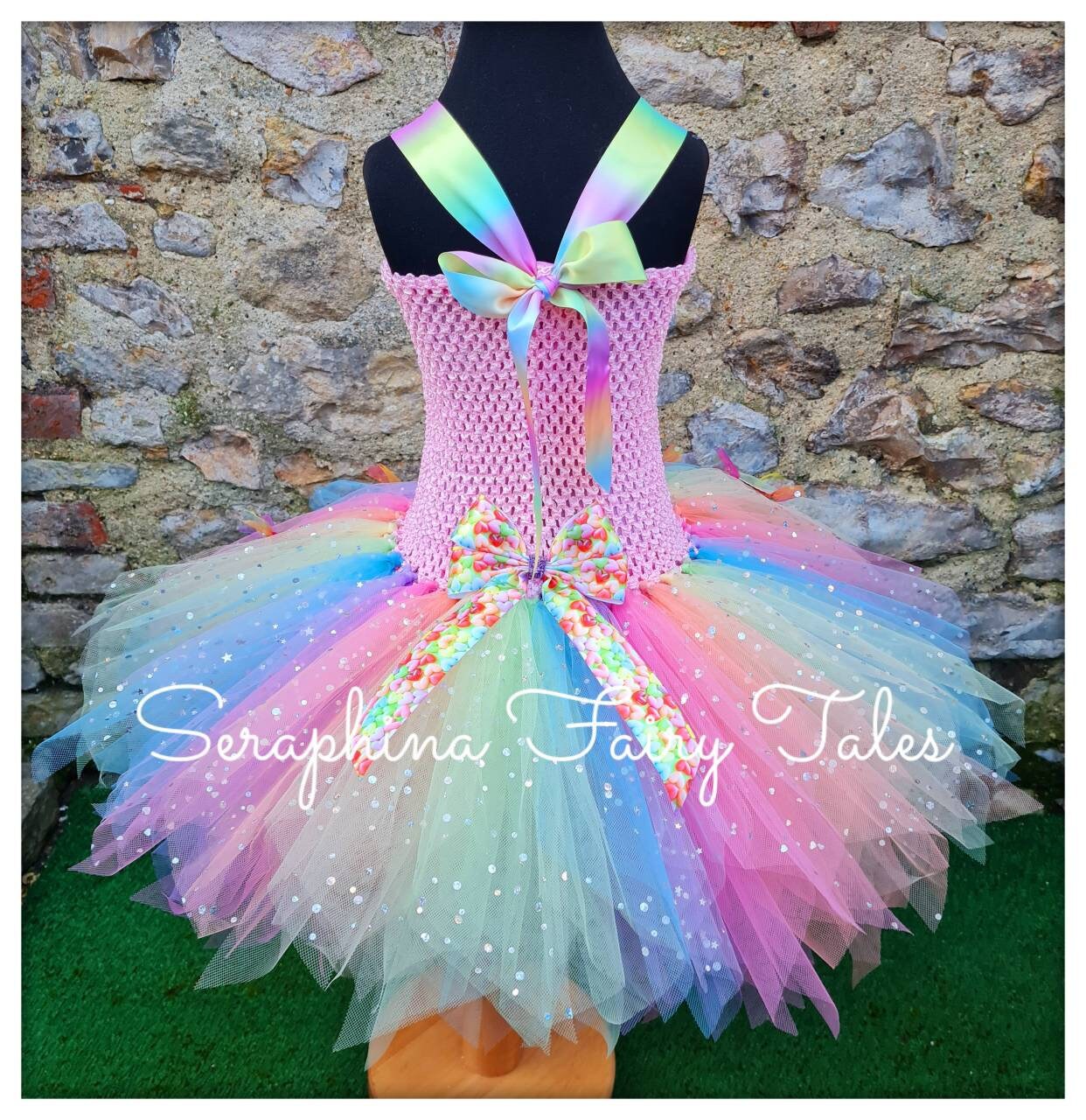 Girls Candyland Pastel Rainbow Tutu