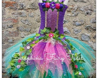 Gonna Tutù Arcobaleno Per Bambina - Abito Principessa Con Fascia Fiori, Per Feste E Ballo - Foto 5