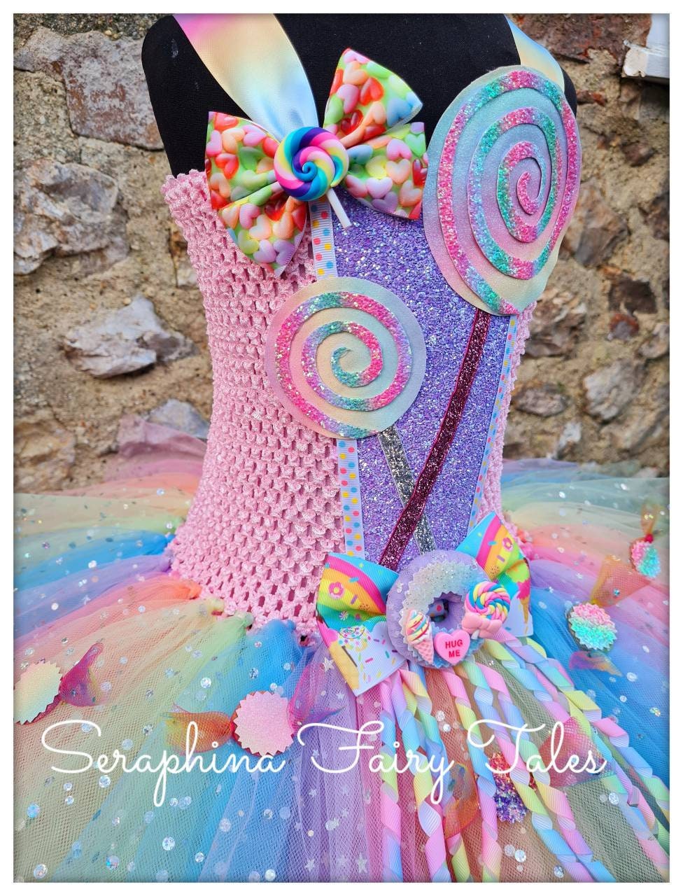 Girls Candyland Pastel Rainbow Tutu