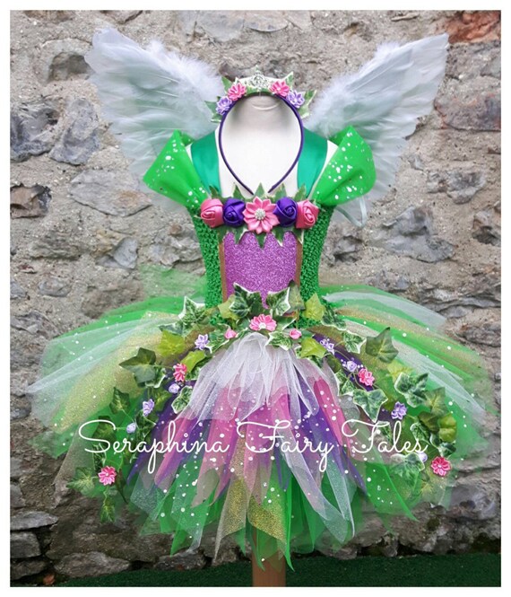 Vestido de tutú de hadas verde, disfraz de elfo del bosque con hiedra,  regalo de niña, vestido de fiesta. -  México