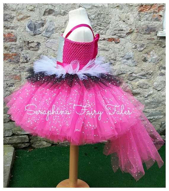 Pink Pop Star Dress up Tutu Costume.girls Lined Pink Black