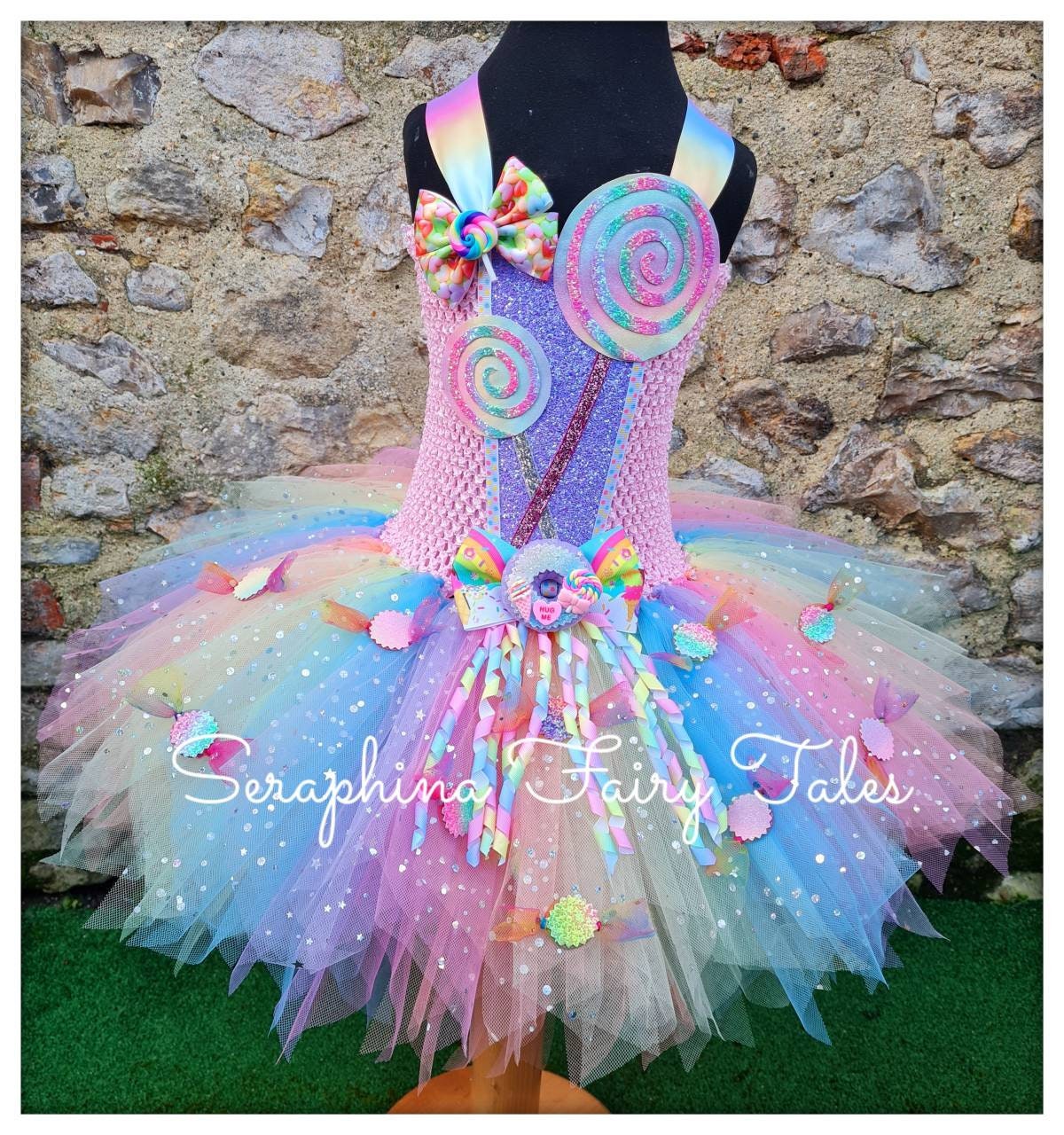 Girls Candyland Pastel Rainbow Tutu