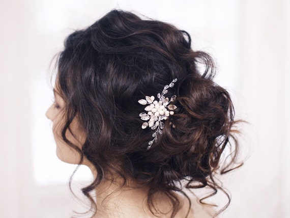 Small Crystal Wedding Hair Accessories Pearl Hair Piece Bride For Wedding Hairstyle Bridal Hair Pin With Pearls And Rhinestone For Bride