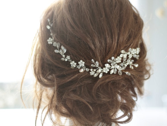 Bridal Headpiece Crystal Bridal Hair Piece Crystal And Pearl Etsy