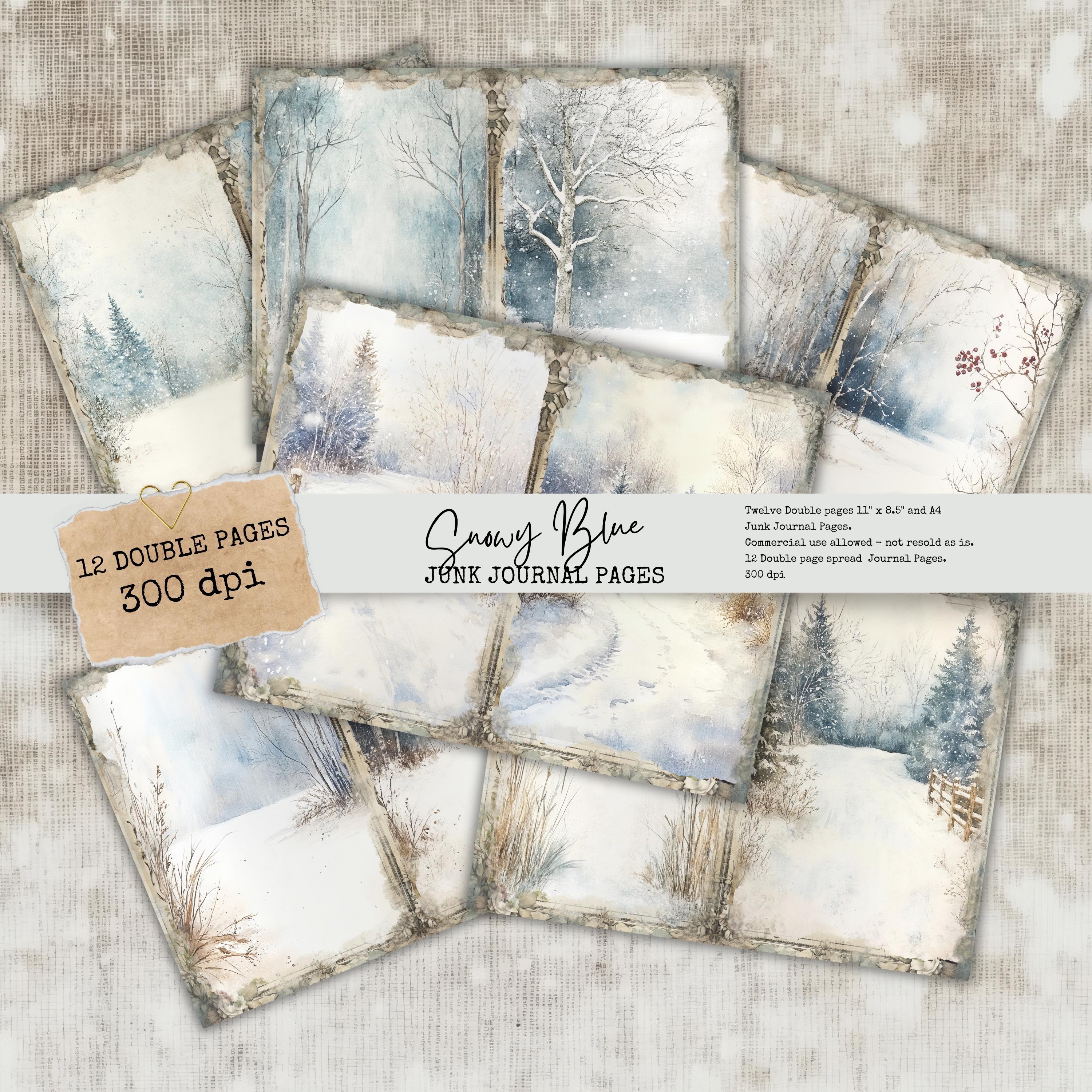 Winter Wonderland Junk Journal Kit, Winter Scrapbook Pages, Christmas ...
