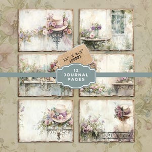 Junk Journal Regency Garden Scrapbook pages, Secret Garden printable papers, Floral Garden Ephemera kit, Collage sheets, background papers