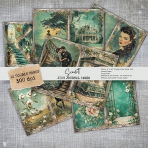 Kit de journal indésirable, pages de scrapbook inspirées Autant en emporte le vent, Scarlett O'Hara, Rhett Butler, Tara, livre de journal vintage charme Old Southern