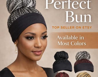 Braided Ponytail Wig Bun | Synthetic Pre-Braided Hair, Interchangeable Headbands