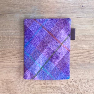 Kindle paperwhite cover in HARRIS TWEED, Fire 6HD, Nook case in pink and purple plaid image 4