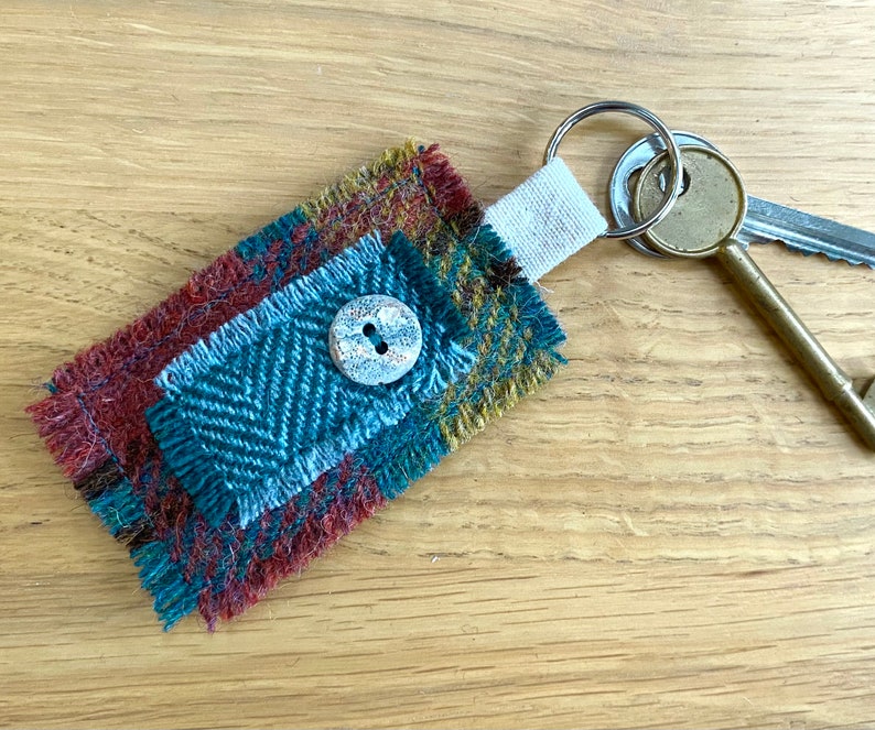 HARRIS TWEED Key Ring, Key Fob, Shades of Green - Etsy
