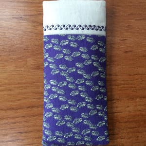 Glasses sleeve Glasses case, spectacles, sunglasses case, purple with flowers image 4