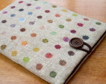 IPad Pro, Air, 10.5 sleeve, 11 case, tablet cover, British wool tweed with spots