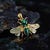 14 Karat Gold Plated Honeycomb, Bee and CZ Pendant