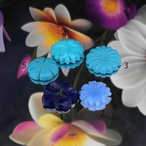 Hand Carved Gemstone Flower Pendant - 25mm Designer Charm
