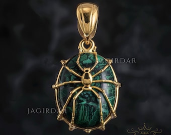 14k Gold Edelstein Spinne Anhänger: Halloween Vogelspinne Charm