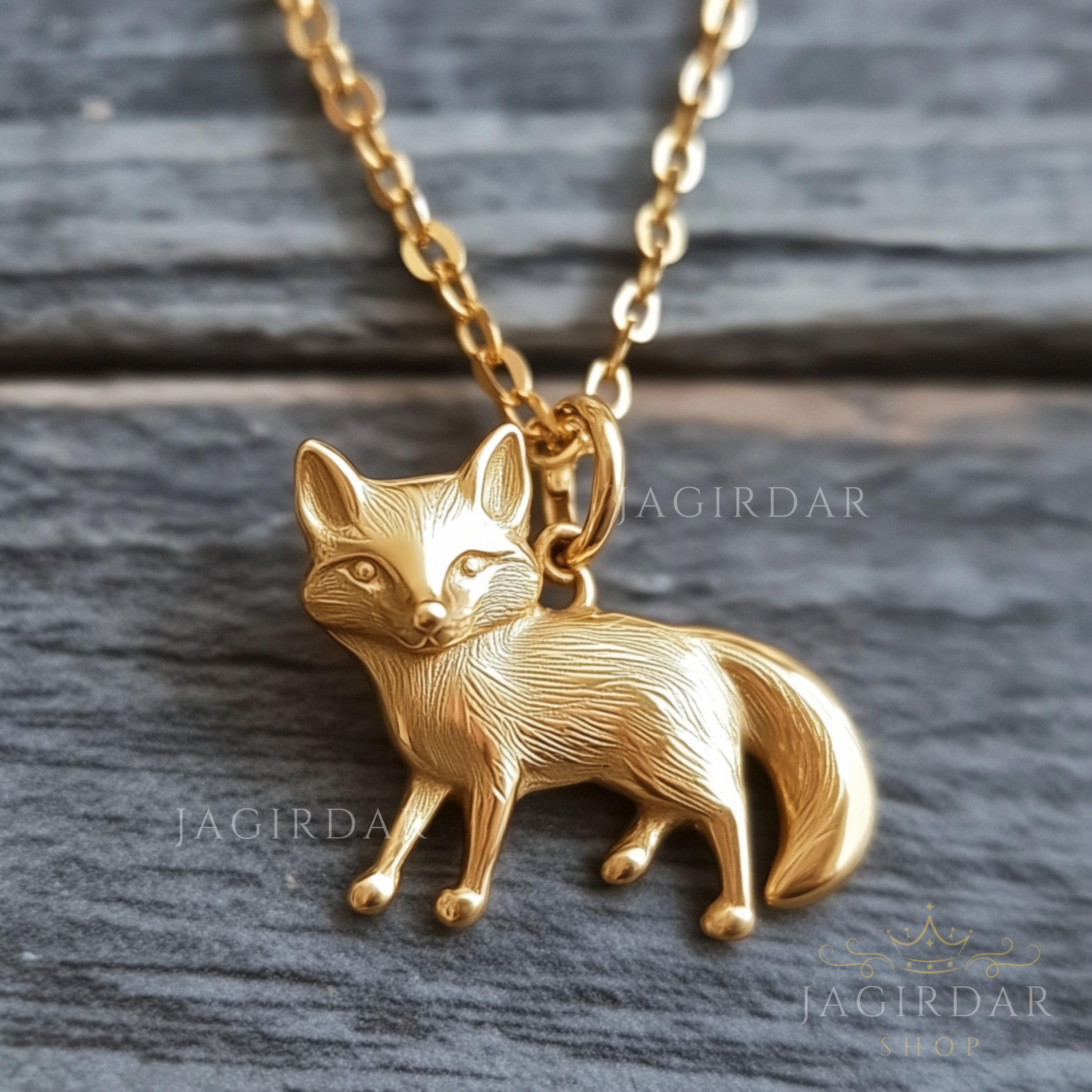 Pendentif Ancien En Argent Sterling - Forme De Renard, Bijou Vintage Animalier