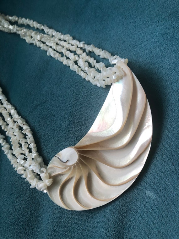 Gorgeous Stunning Polished Seashell Pendant Four … - image 7
