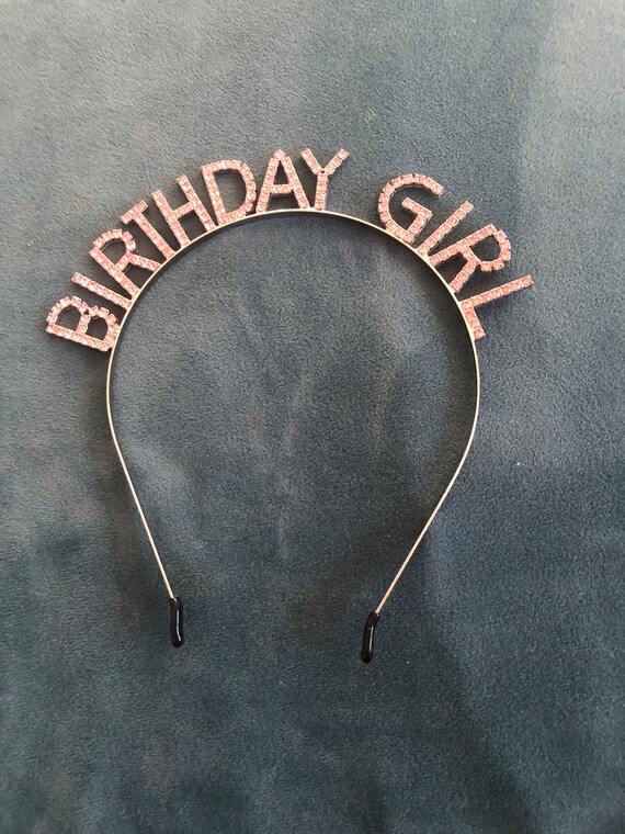 Birthday Girl Tiara - Metal with Pink Rhinestones