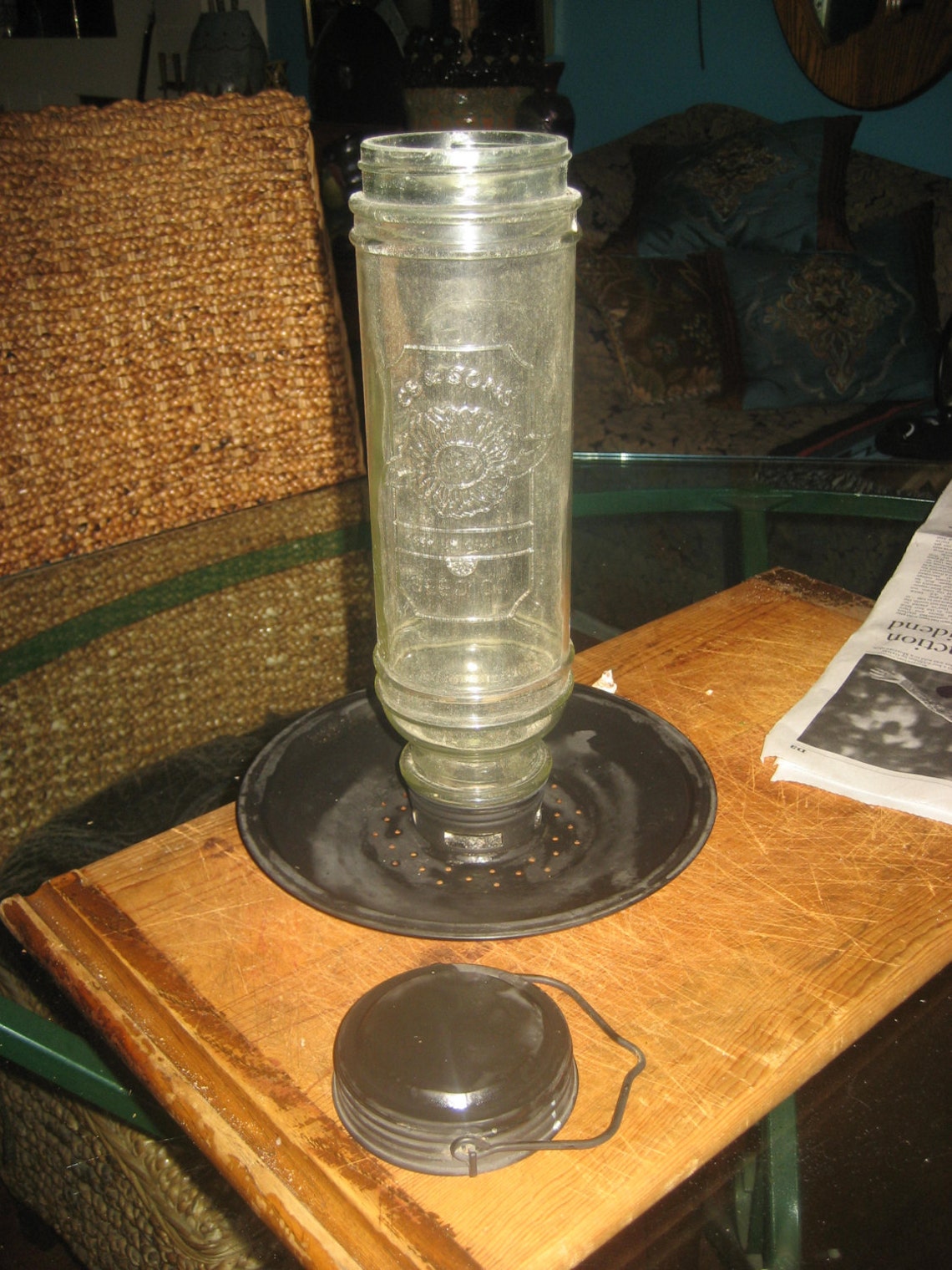 CB&Sons Seed Co. Metal/Glass Premium Quality Vintage Wild Bird Etsy