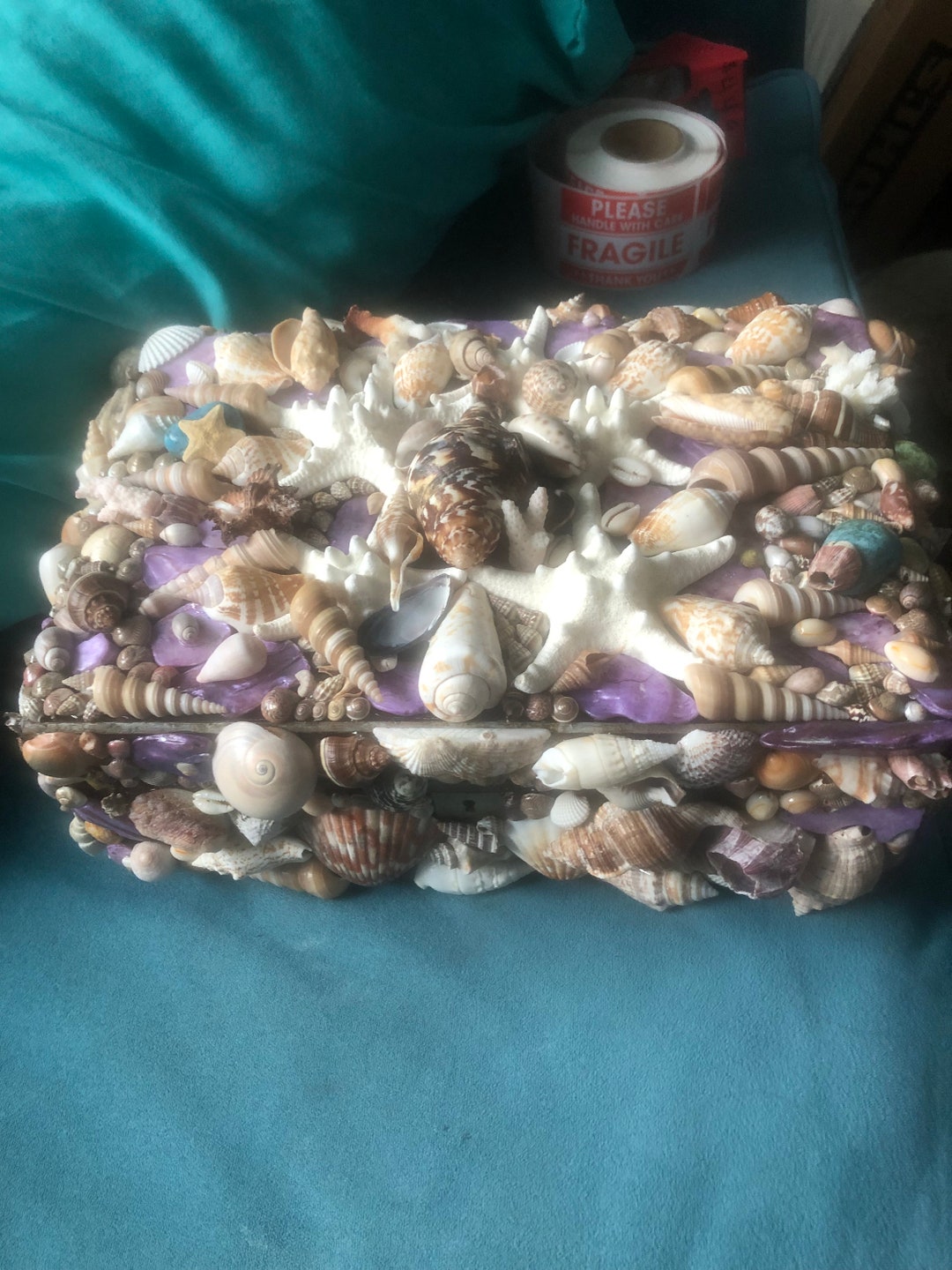 Wood 12” X 9” X 5” Vintage Treasure Box Covered With Shells - Etsy