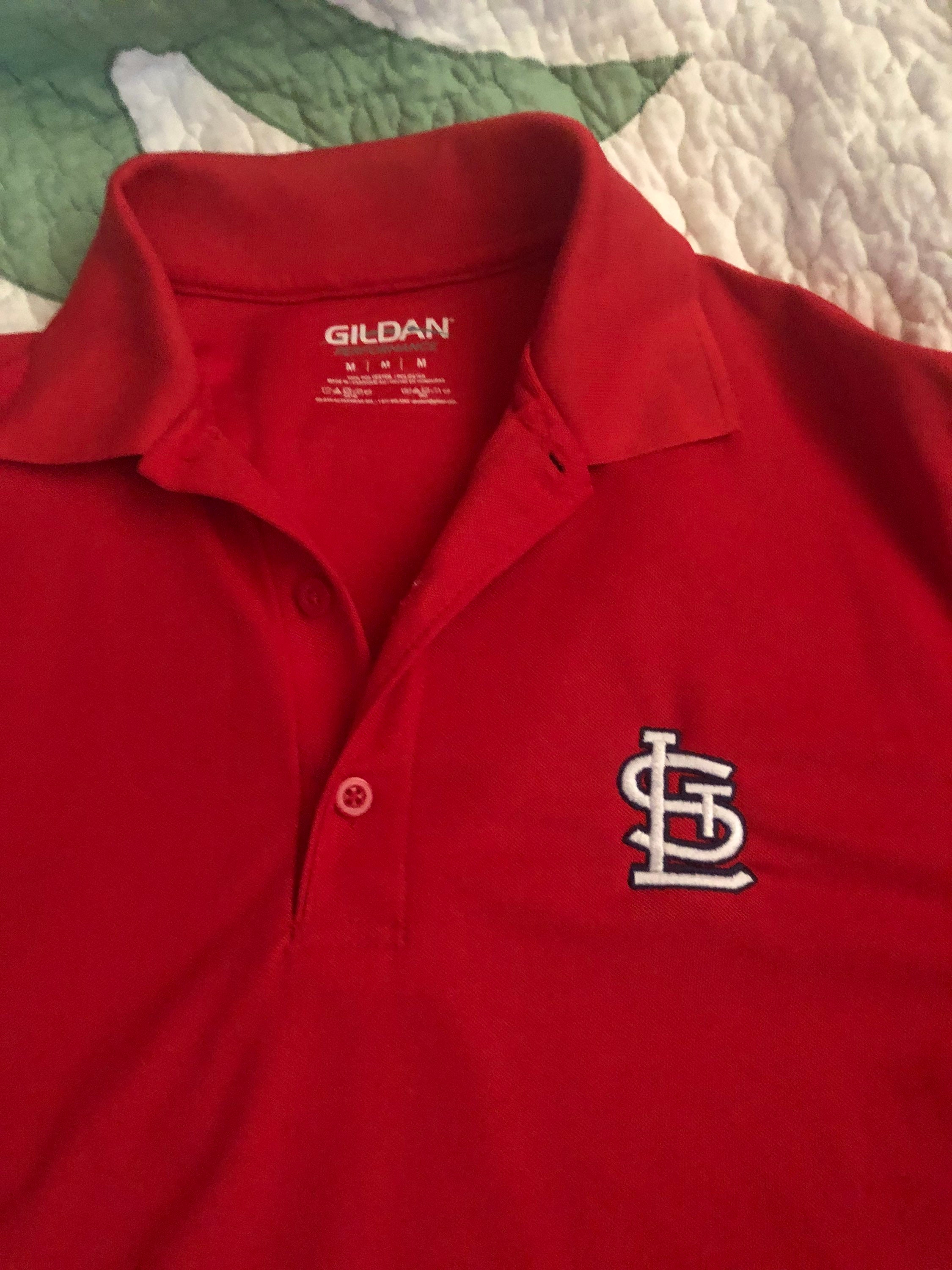 Red St Louis Cardinals Polo Shirt With Short Sleeves Collar 