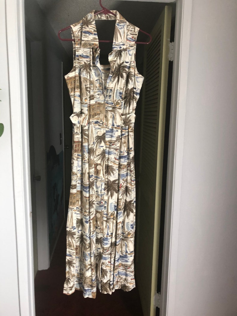 Beautiful Button Up Long Summer Dress by Club Mystique Size Medium
