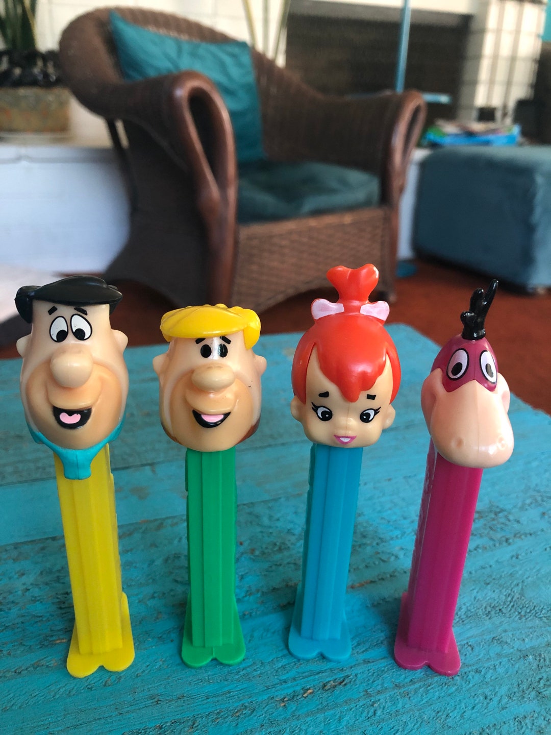 Set of Four Flintstones Pez Dispensers Fred Barney Pebbles Etsy