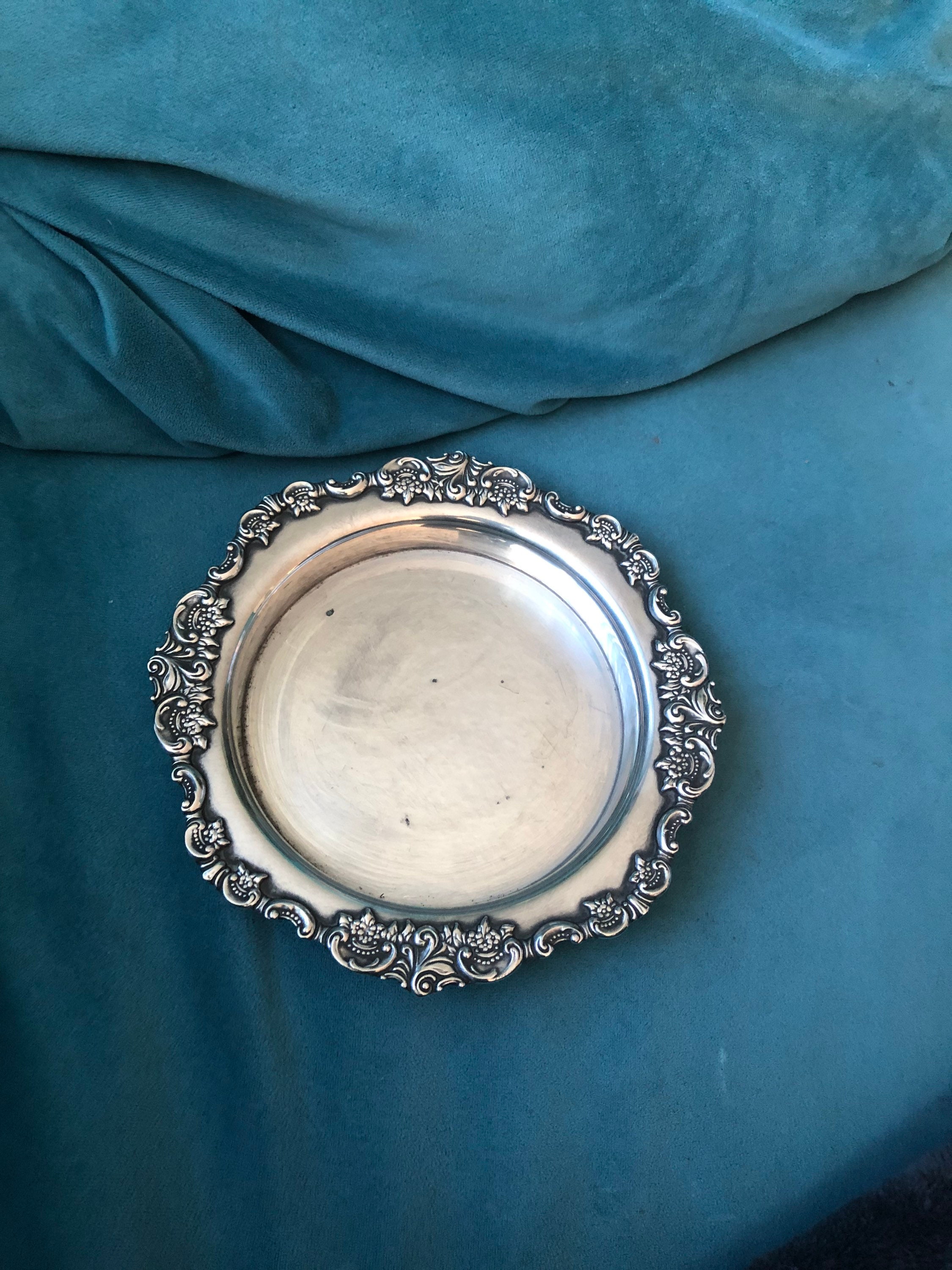 【Wallace】 Baroque ドリンク / カクテルトレー 25cm Baroque by Wallace 725 Silver-plate 7 1/4” Fancy Dish Made