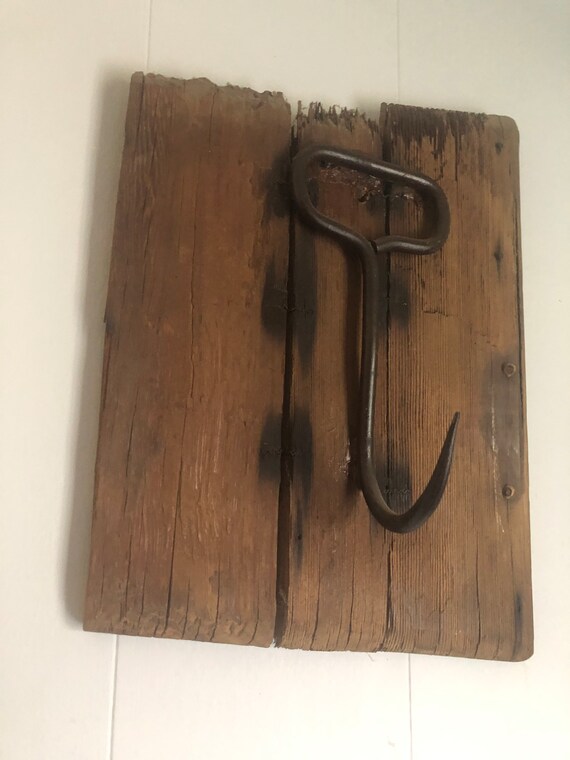 Antique Hay Gaff/hook Mounted on 17 X 13 Rustic Wood Pieces, Ready
