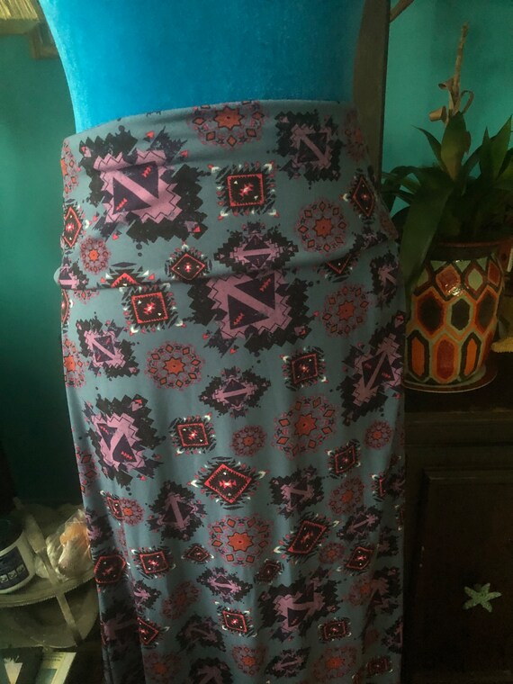 Gray, Purple, Red, Black Design Long Maxi Skirt o… - image 2