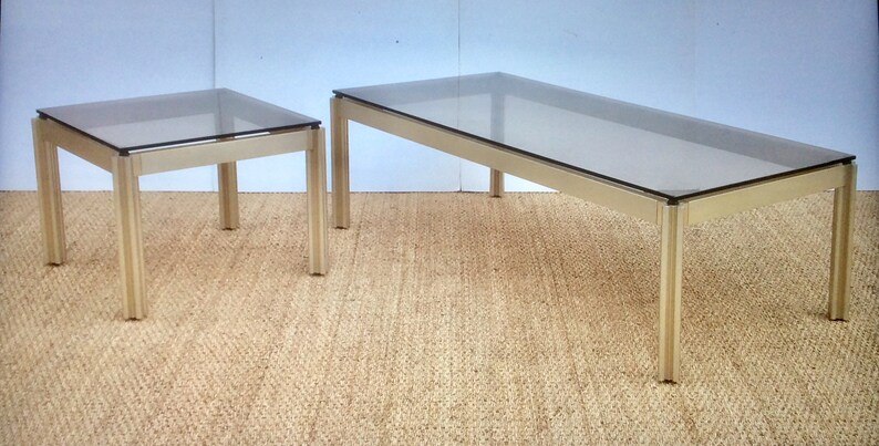 Ciancimino Oblong Coffee Table And Square Side 1970 S