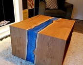 Resin coffee table, coffee table, live edge table, epoxy resin table, waterfall coffee table, oak coffee table