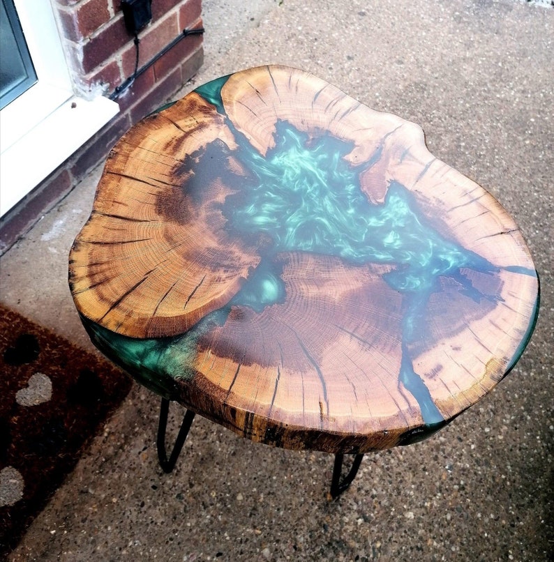 Oak coffee table resin coffee table resin table coffee Etsy