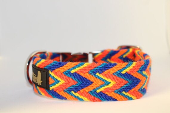 Handmade Osonuchi Dog Collars: Small and Large orange, blue, yellow