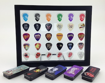 Guitar Pick Display - Clear - 8&quot; x 10&quot; Double Sided Horizontal - Holds 30 Guitar Picks