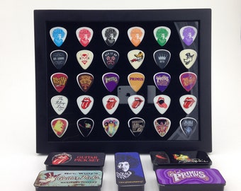 8 x 10 Guitar Pick Display - FRAME NOT INCLUDED, Insert Only (Clear, Black) Holds 30 Picks