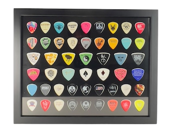 11” x 14” COMBINATION Guitar/Bass Pick Display Frame - BLACK - Frame Included