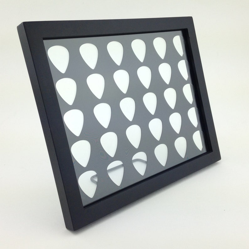 Guitar Pick Display - Black - 8" x 10" Double Sided Horizontal - Holds 30 Guitar Picks - FRAME INCLUDED image 4
