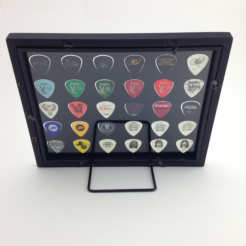 Guitar Pick Display - Black - 8" x 10" Double Sided Horizontal - Holds 30 Guitar Picks - FRAME INCLUDED image 7