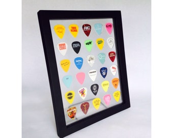Guitar Pick Display - Clear - 8" x 10" Double Sided Vertical - Holds 30 Guitar Picks