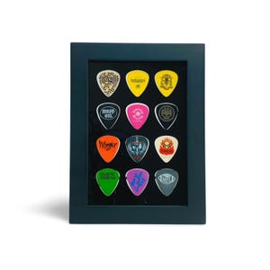 5" x 7"  Guitar Pick Display - Vertical - Holds 12 Guitar Picks - FRAME INCLUDED